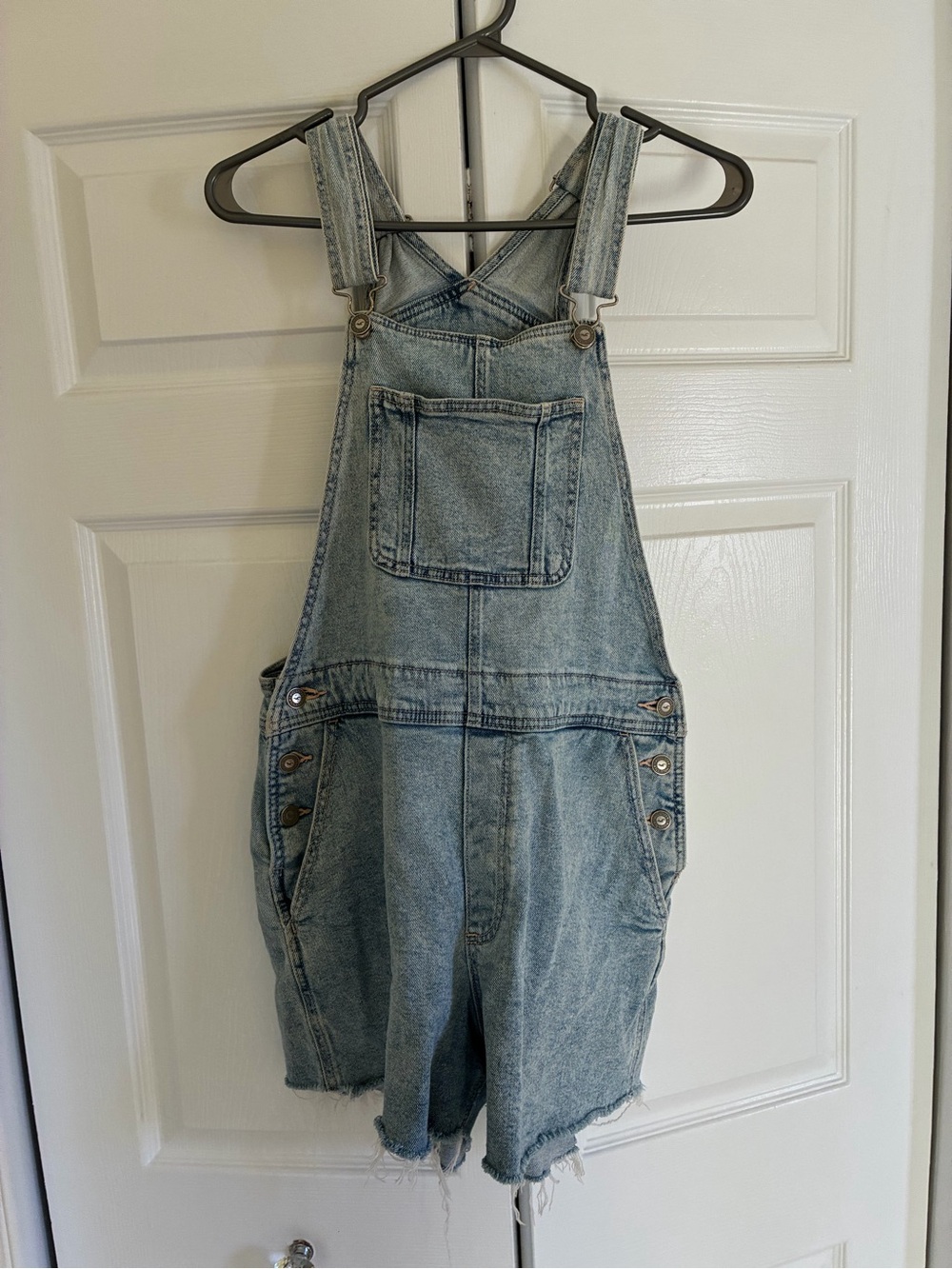 Light Blue Denim Short Overalls